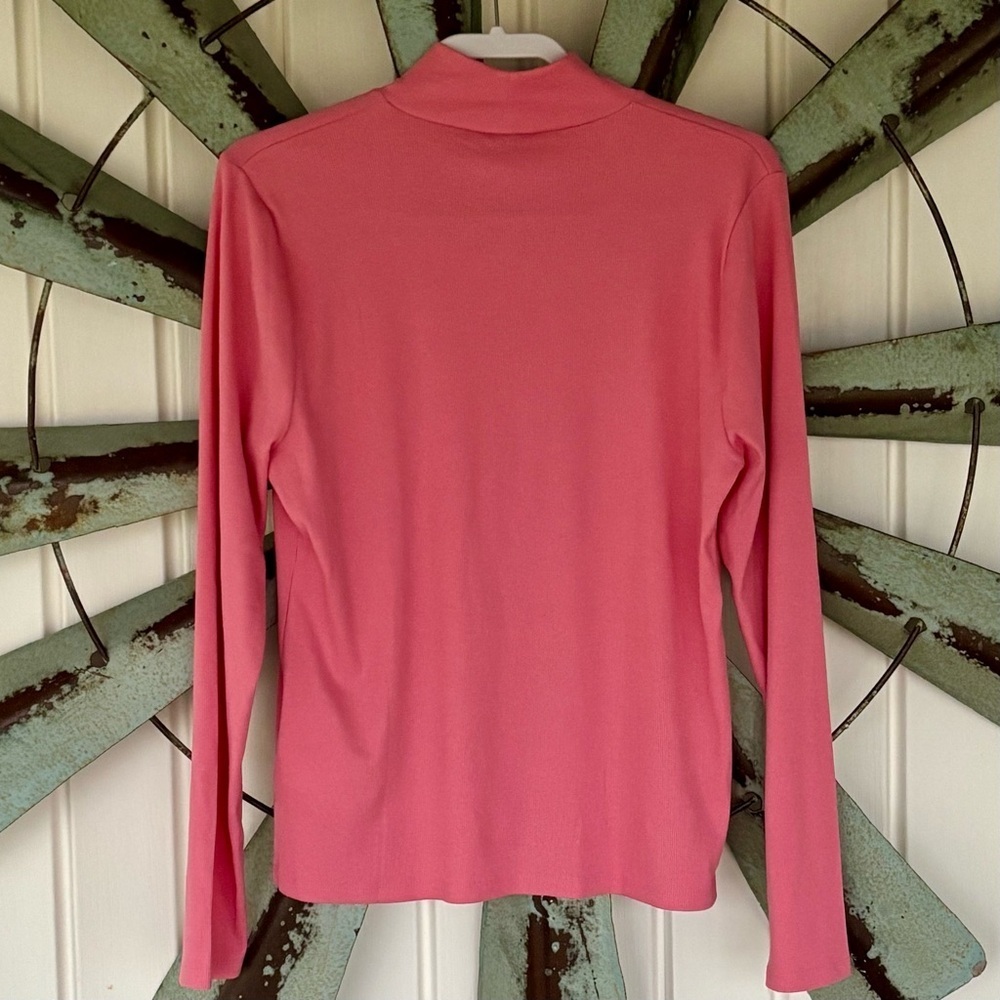 J. Crew Women’s XXL Pink Ribbed Mock Turtleneck Top Long Sleeve Stretch NWT - Picture 10 of 12